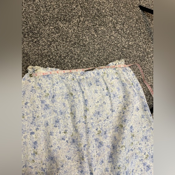 5 for 25 Vintage Liz Claiborne White Floral 100% Linen Straight Midi Skirt 12P - Picture 6 of 7